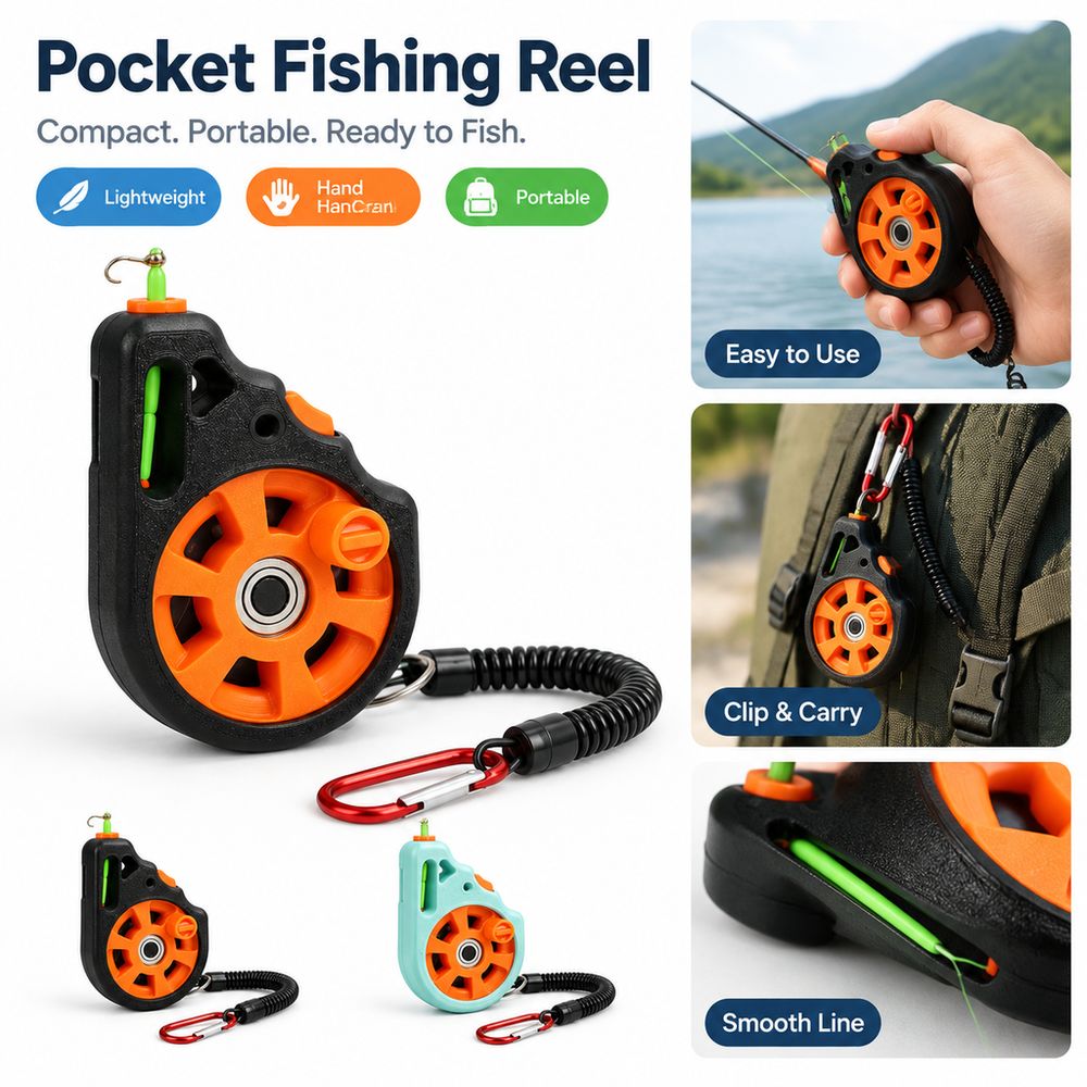 New Hand Line Reel Pocket Fish - Baitcasting Reel ulasan dan harga