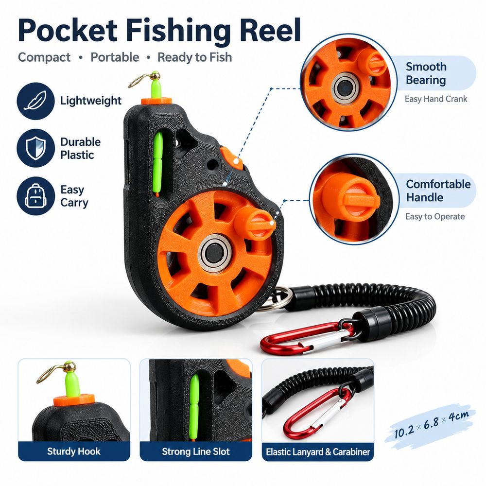 New Hand Line Reel Pocket Fish - Baitcasting Reel ulasan dan harga